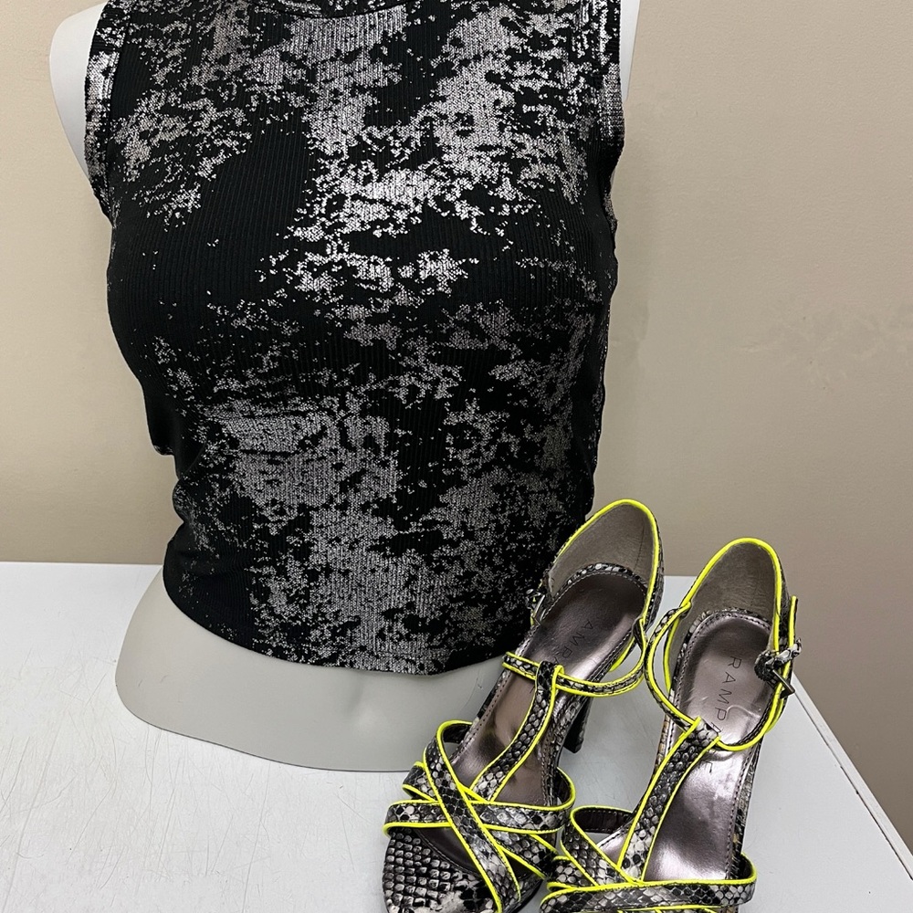 Just Polly NYC Metallic Tank Top